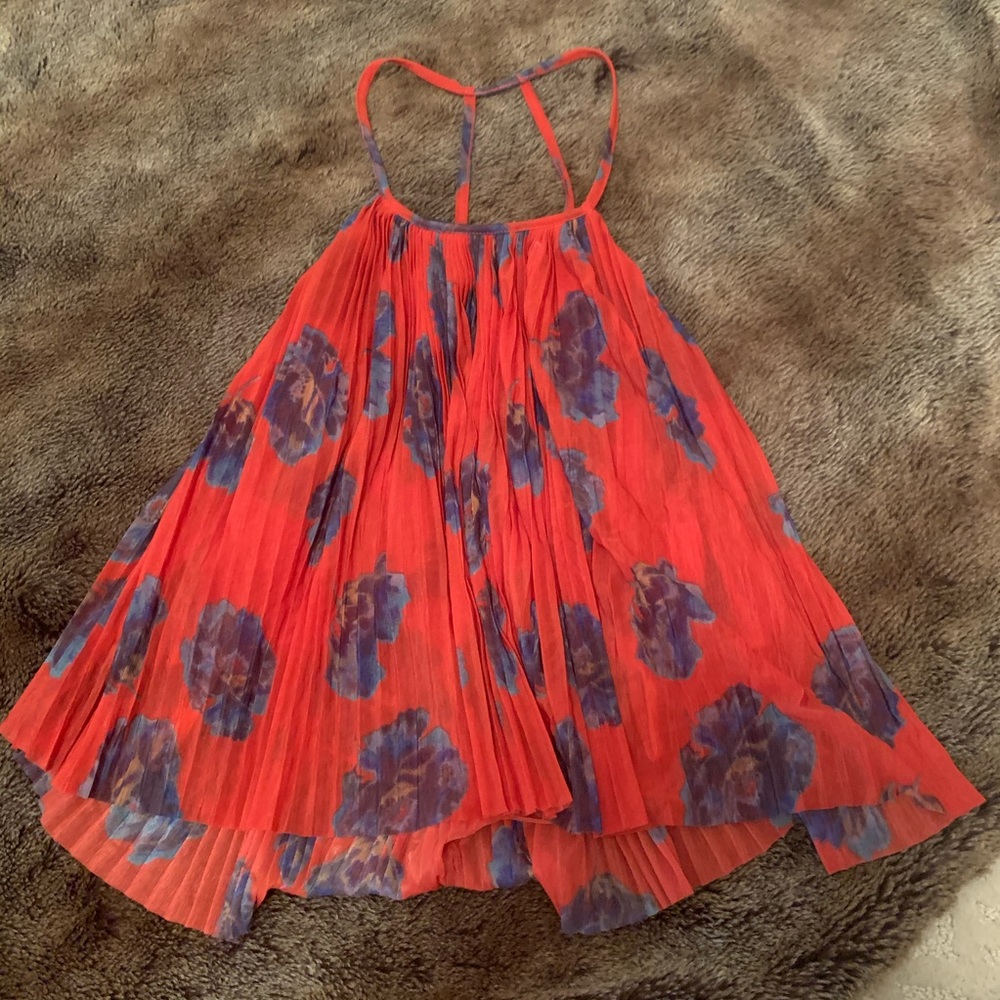 Halter open back floral top size small